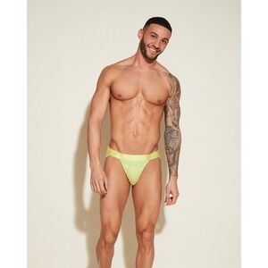 Cosabella Never Say Never Neon Yellow Lace Sports‎ Brief Men's L NWT